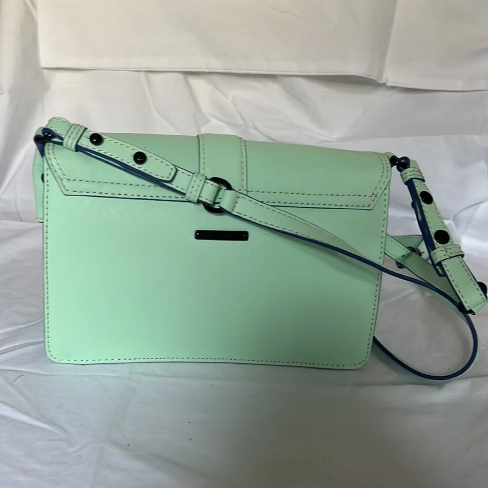 Rebecca Minkoff green saffiano